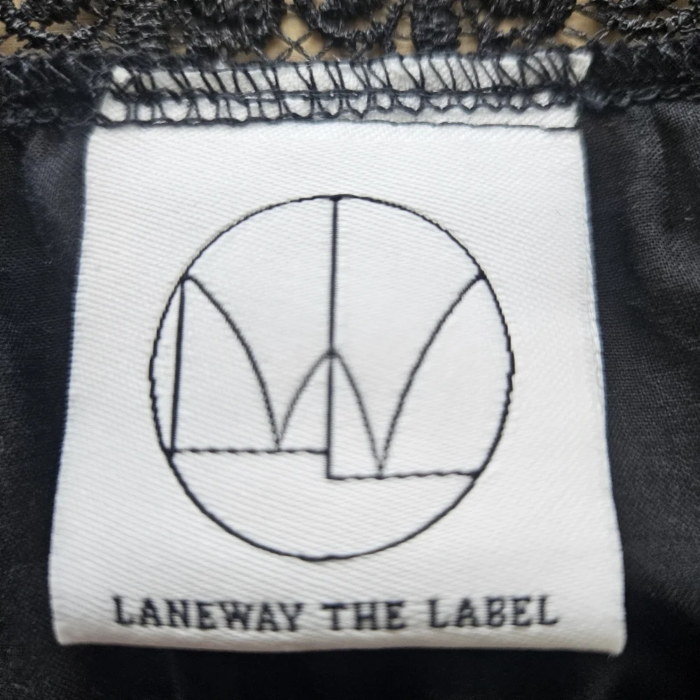 Laneway The Label Hart Slip Dress Black Sz S/M Sheer Fairy Whimsygoth Romantic - Picture 8 of 13